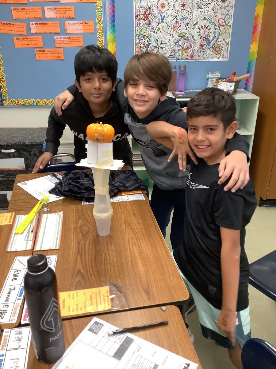 MrsPollari_EBMS's tweet photo. 🎃STEM CHALLENGE! Who can build the tallest pumpkin stand using the least amount of money!? PART 2 @EastBrookMS https://t.co/fgdpbuA3WE
