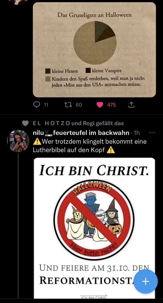 luthersoehnchen's tweet photo. Und da, glaube ich, wäre es doch gut, dem Volk aufs Maul zu schauen, statt alten Kulten nachzuhängen. Ich jedenfalls bin deutlich näher am Bild oben als am unteren. #Reformationstag #Halloween #entspannteuch https://t.co/QCuDKHMSVV