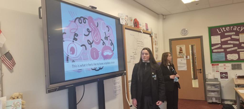 alva_asn's tweet photo. This year we kick off Dyslexia Awareness Week with these two amazing pupils presenting to the whole of S1 about Dyslexia!💙 A massive well done girls, you were outstanding 🤩 and a well deserved cuppa &amp; Halloween treat after all that hard work 👌 #DAWScot22 @DyslexiaScotlan https://t.co/x8oNWKod0t