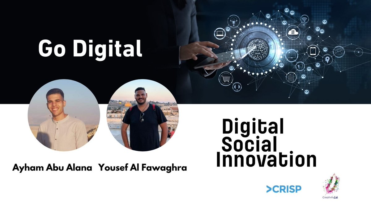 CreativityLabf1's tweet photo. We will be working soon with "Youssef Al-Fawara" and "Ayham Abu Alan" on the Go Digital project - a Social Innovation lab for Digital Transformation and creating jobs for young people.
 #DigitalTransformation https://t.co/8tXnfeWjTn