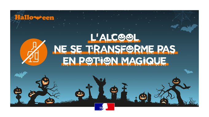 Prefet92's tweet photo. C'est #Halloween ! 🎃🍬

Gardez en tête quelques réflexes : 
📵pas de blague avec les numéros d'urgence.
⚠️ne prenez pas la route si vous avez bu.
👻attention aux petits monstres, qui peuvent traverser la route sans prévenir! https://t.co/aPXZ1kqCEi