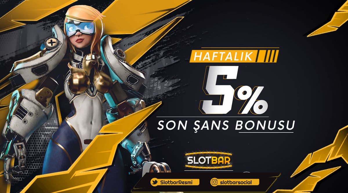 🍒Casino ve Canlı Casino Oyunlarımızda Şansınız Devam Etsin Diye⬇️ 🤑Haftalık %5 Son Şans Bonusu SlotBar'da🎉 🎰JackPot için: bit.ly/SlotbarGir