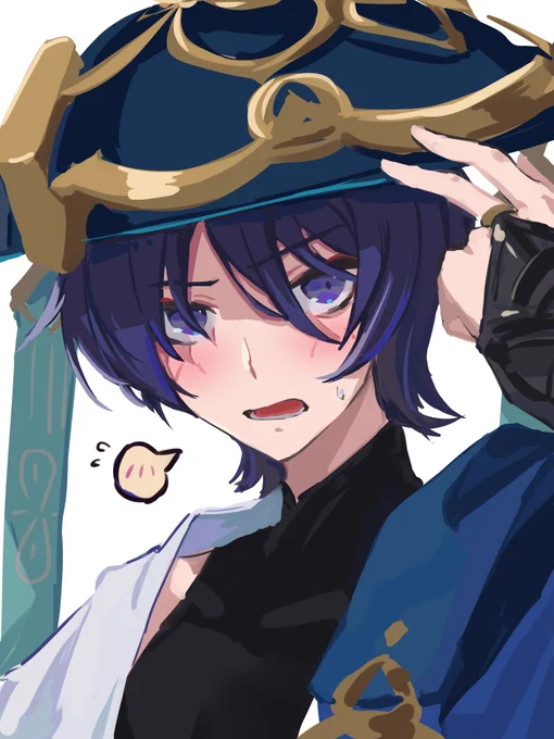 slightly embarrassed scara because of how everyone is looking forward to him joining us旅人がマシュは仲間になる情報で喜びすぎて自分がちょっと照れるマシュ 