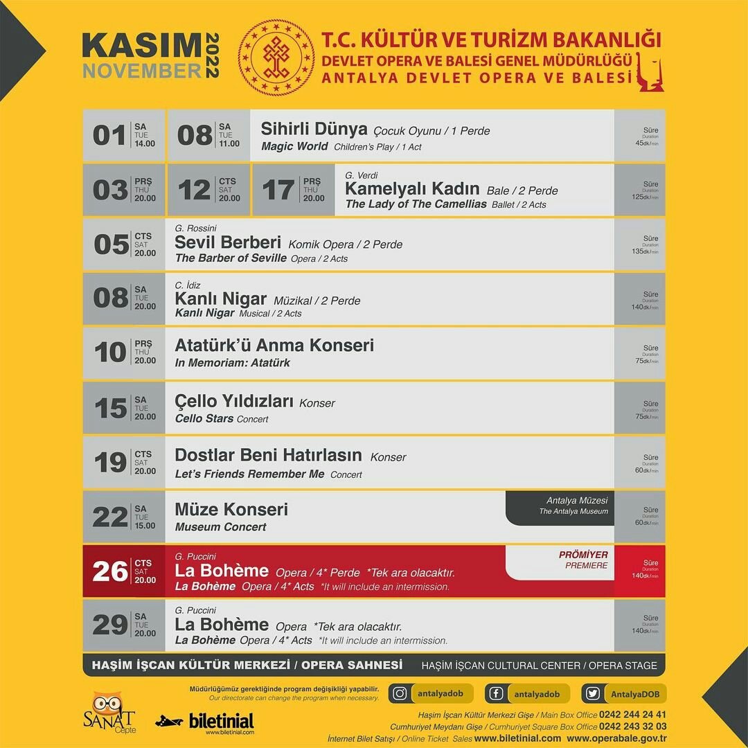 antkulturturizm's tweet photo. #Antalya Devlet Opera ve Balesi,
Kasım ayı için hazırladığı dopdolu bir programla, sanatseverlerle buluşmaya hazırlanıyor. 🎶 🩰
#operabale
#konser
@AntalyaDOB https://t.co/Sph1XYRwJy