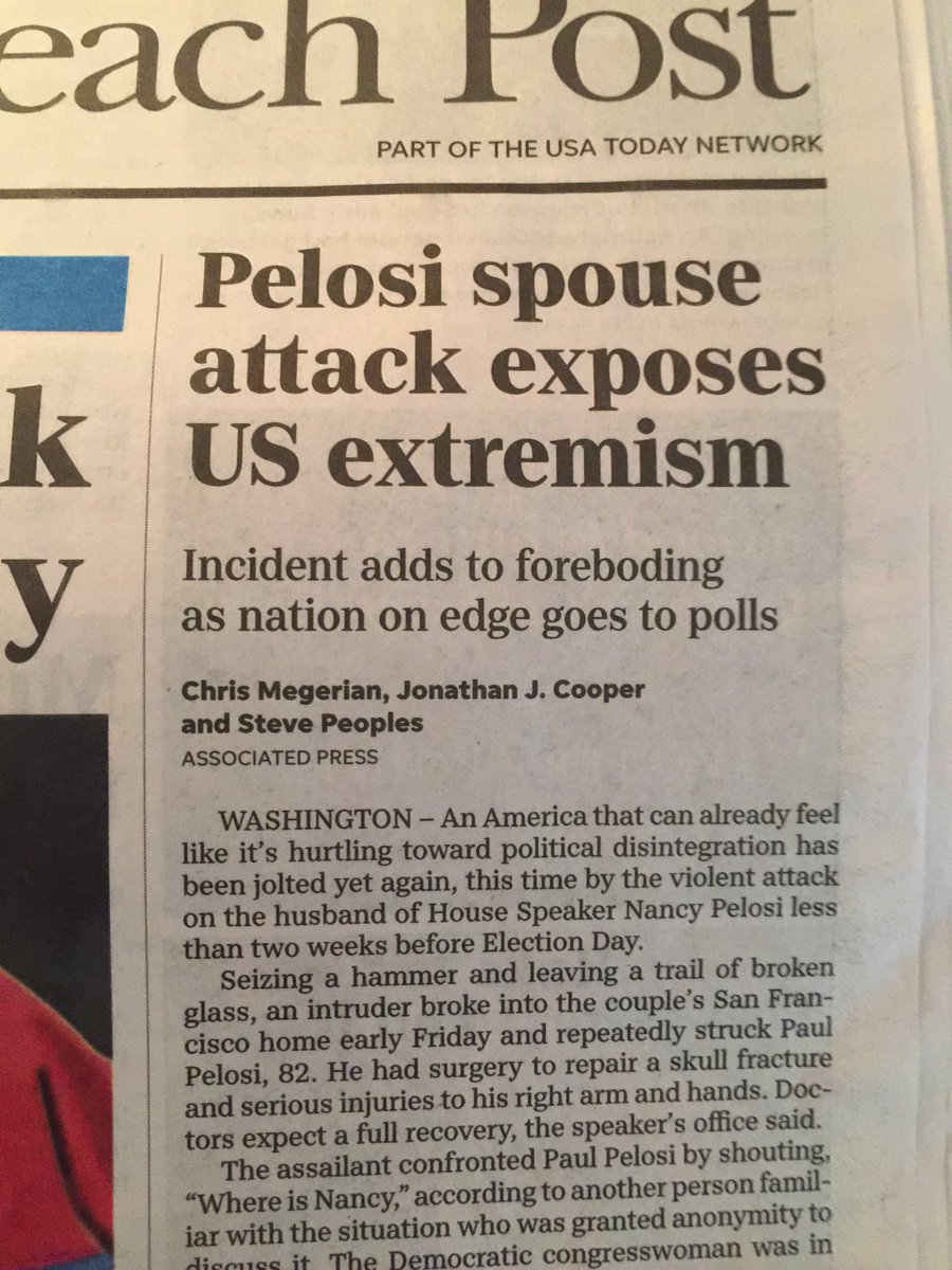 ChrisV1106's tweet photo. #Pelosi #GOP #GOPHaters destroying America #PaulPelosiAttack & now the MAGA liars are putting some evil spin to Pelosi being attack as if it’s his fault - just like the Hillary ran a sex ring out of a pizza parlor-these crazies can’t go low enough https://t.co/cxSwinspR0