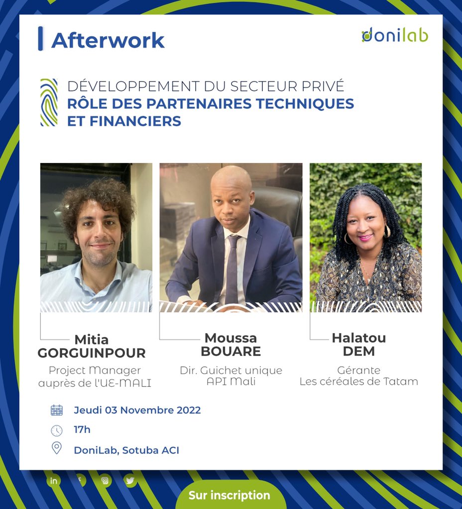 𝗗é𝘃𝗲𝗹𝗼𝗽𝗽𝗲𝗺𝗲𝗻𝘁 𝗱𝘂 𝘀𝗲𝗰𝘁𝗲𝘂𝗿 𝗽𝗿𝗶𝘃é : 𝗿ô𝗹𝗲 𝗱𝗲𝘀 𝗽𝗮𝗿𝘁𝗲𝗻𝗮𝗶𝗿𝗲𝘀 𝘁𝗲𝗰𝗵𝗻𝗶𝗾𝘂𝗲𝘀 𝗲𝘁 𝗳𝗶𝗻𝗮𝗻𝗰𝗶𝗲𝗿𝘀.
Nous en parlons ce jeudi. Inscrivez-vous gratuitement sur lnkd.in/dEqgY8_u

Nin kana fô aw kô deh
#donilab #afterwork