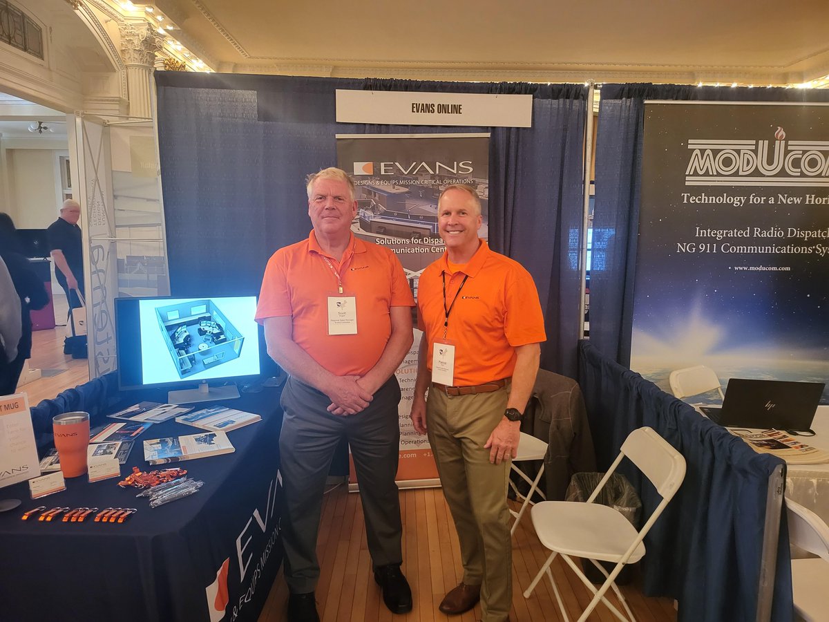 EvansConsoles's tweet photo. Our team members, Scott and Patrick are at Atlantic APCO/NHEDA Conference! Come say hello and ask how they can help support your public safety goals!

#publicsafety #APCO https://t.co/0NGRqdIETO