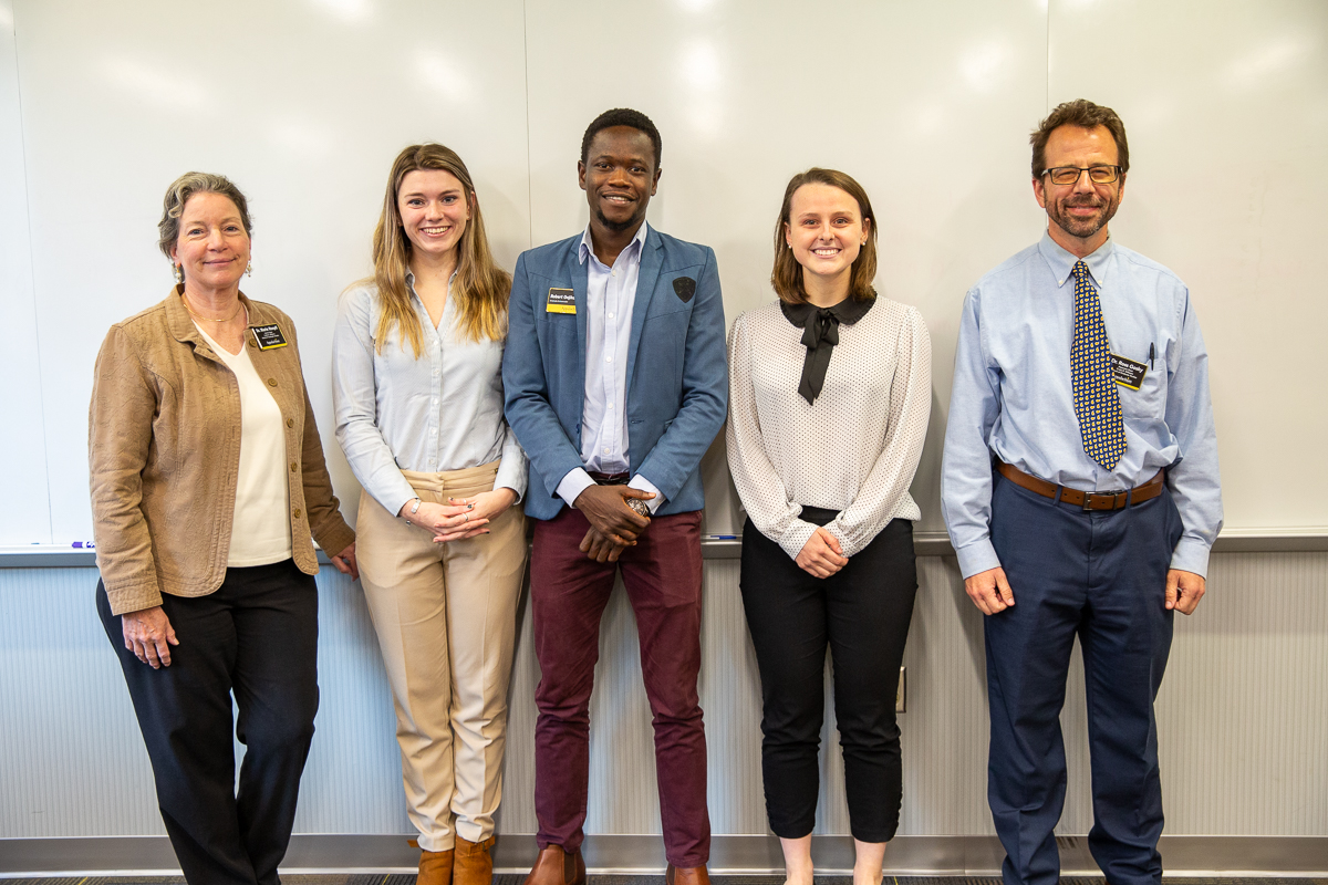 <a href="/appstate/">Appalachian State</a>'s Cratis D. Williams School of Graduate Studies (<a href="/grdschlappstate/">Appalachian State University Graduate School</a>) held the 11th annual “3 Minute Thesis” competition on Friday. The top three awards went to #AppStateCAS students Skyler Prowten, Robert Onjiko, and Kelly Davis. Read more at bit.ly/3gWVSCf.