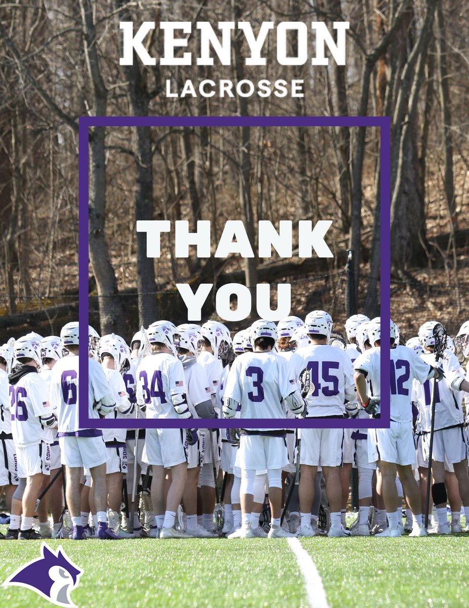 Thanks to the Kenyon Men's Lacrosse Alumni, Family, and Friends for the support! We appreciate every donor and advocate for their contributions toward giving current and future lacrosse players an enhanced experience.
🦉#GoOwls #EarnIt #GivingChallenge