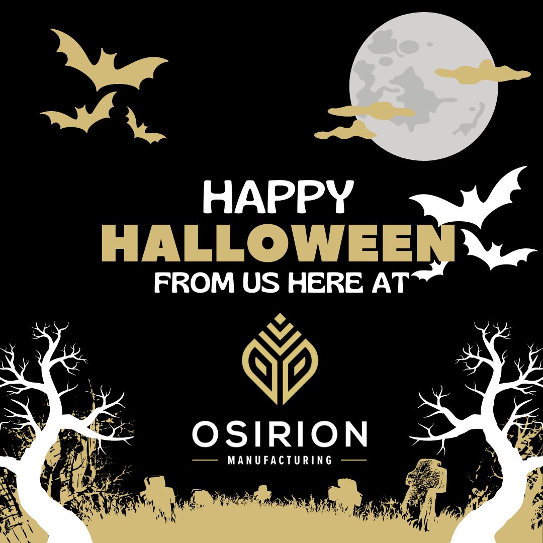 Manufacturing plays a huge role in the celebrations we enjoy on Halloween. 

So this Halloween, let's celebrate the hardworking individuals in manufacturing who make our holiday traditions possible. 

Happy haunting!

#HappyHalloween #OsirionMfg #DataDriven #ProcessImprovement