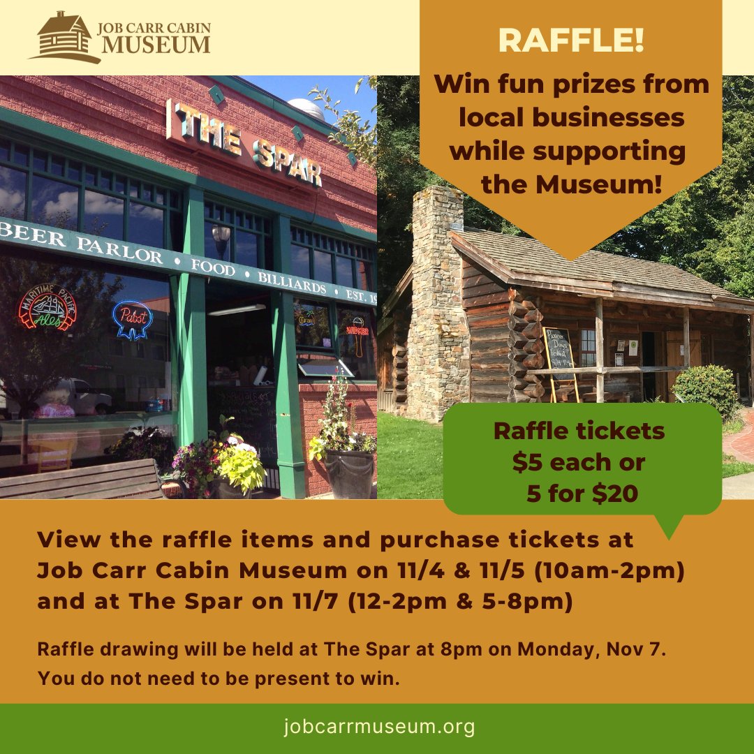Along with the 11/7 Restaurant Takeover, we are also having a fundraising raffle. You can win fun prizes from local businesses while supporting the Museum! ⁠
⁠
We'll be posting details about the array of amazing raffle items all week. Stay tuned!