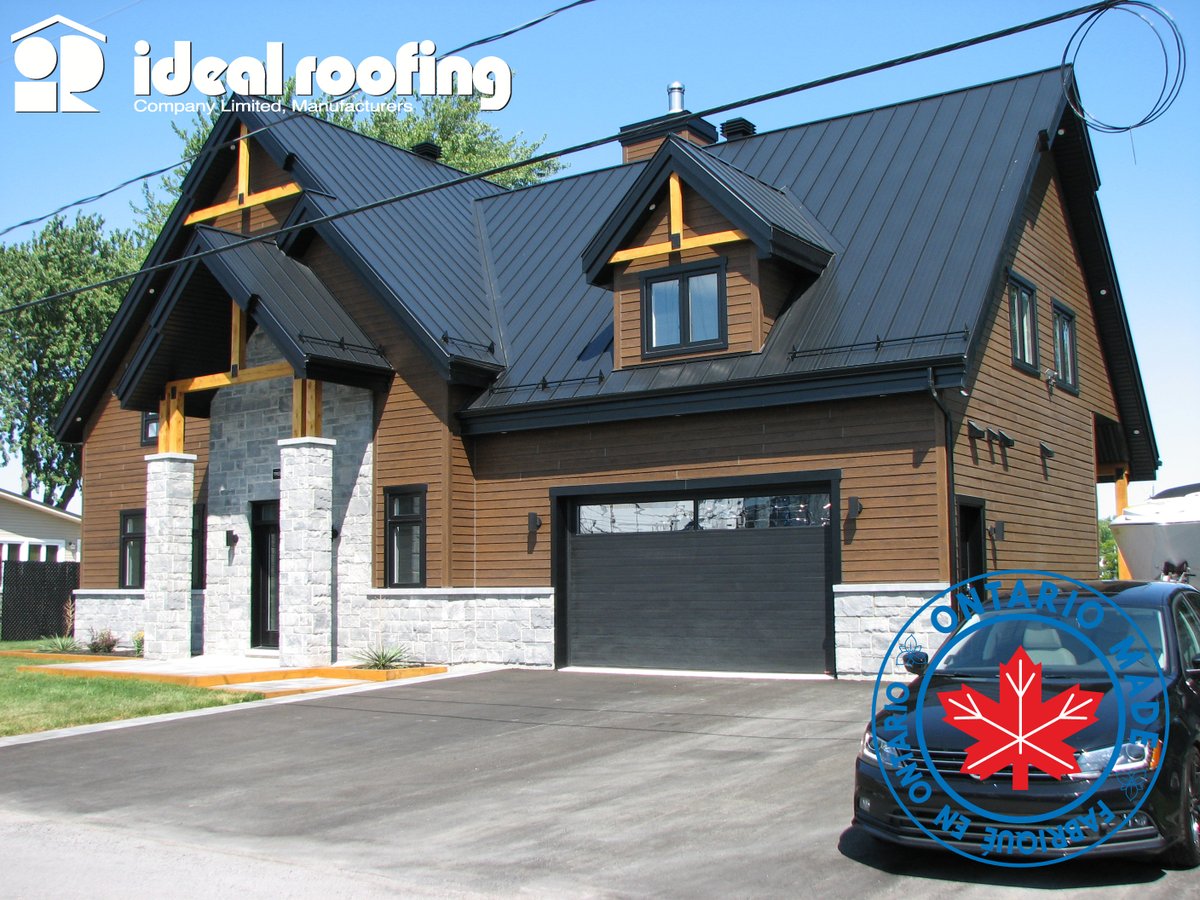 IdealRoofing29's tweet photo. Located in St-Paul-de-l'Île-aux-Noix, Quebec, this great project was realized with Ideal Roofing's Junior H-F steel panels in the colour Black. The panel is from the same family as our prestigious H-F Series.
https://t.co/Jd9NPC3oJU
#idealroofing #CSSBI #MRA #steelroofing https://t.co/saAVZqllWU