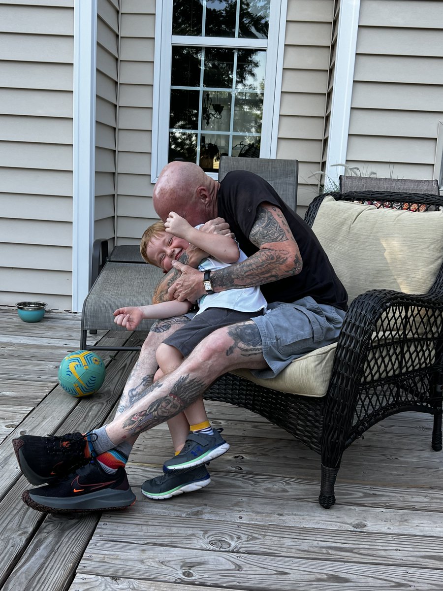 Since then, and over the past 5 months, Claude relished his freedom. He enjoyed every moment with his daughter, Deana, and especially his grandson, who he absolutely adored. This is one of my favorite photos, sent by Deana about a week after Claude's release. I will cherish it.