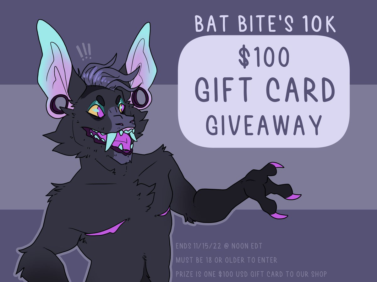 BattyBits's tweet photo. We've hit 10k! Thank y'all for all of your support! To give back, how about a chance to win a hundred bucks to spend in our store?
How to enter:
Like this post
Retweet this post
Follow us @BattyBits https://t.co/FKt8XJqJqU