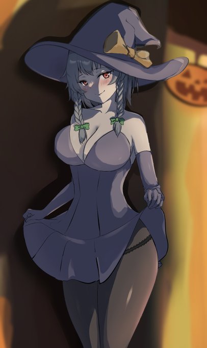 #ハロウィン2022 
#ハロウィンイラスト
#東方Project 
咲夜さん描くつもりが紆余曲折で誘惑する咲夜さんになりました。 