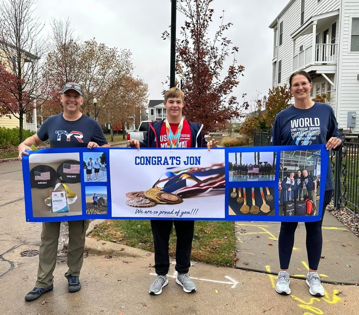 Congratulations to Jon Rawlings, who represented Saint Charles and the USA at the USA Down Syndrome National Swimming Team.   Jon brought home 2 Gold Medals, 3 Silver Medals and 1 Bronze Medal.  Way to go, Jon!  St. Charles is proud of your hard work and accomplishments!