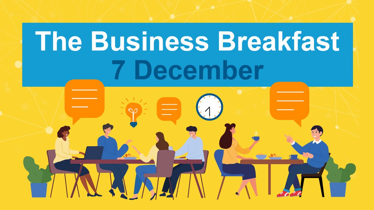 Join us for our Business Breakfast, Wednesday 7 December, from 7:30am to 9:30am at @barnhambroom. A great opportunity to meet other businesses & to hear from experts about topics relevant to you. £12.50 per person with a cooked breakfast. Book your place: ow.ly/leJQ50LpxT6