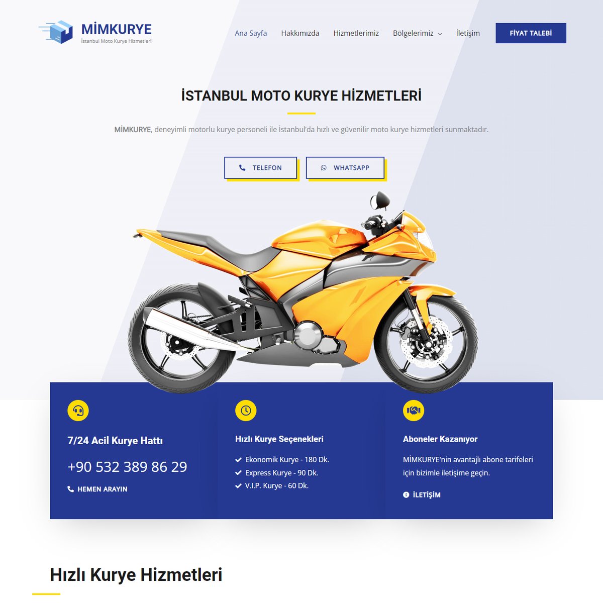 İstanbul'da moto kurye hizmetleri sunan #MİMKURYE, yeni web sitesi ile hizmete açıldı. Sizlerde kaliteli, modern ve sorunsuz bir web sitesi için bizlerle iletişime geçin.

websanati.com

#webtasarım #wordpress #html #grafiktasarım #seo #webdesign #webdesigner