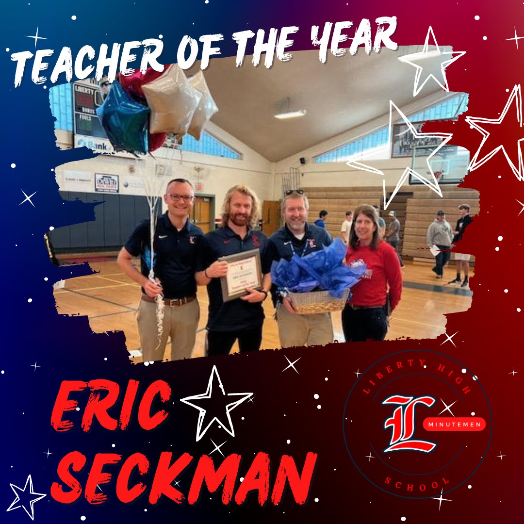 BCPS_Education's tweet photo. Liberty High School’s Teacher of the Year is Eric Seckman! 

Eric has been teaching with Bedford County Public Schools for 11 years, all of which have been at Liberty High School. He is an incredible educator and leader...

Click link for more details. 
https://t.co/zXEjj9s9FL https://t.co/mwEC1Sdk92
