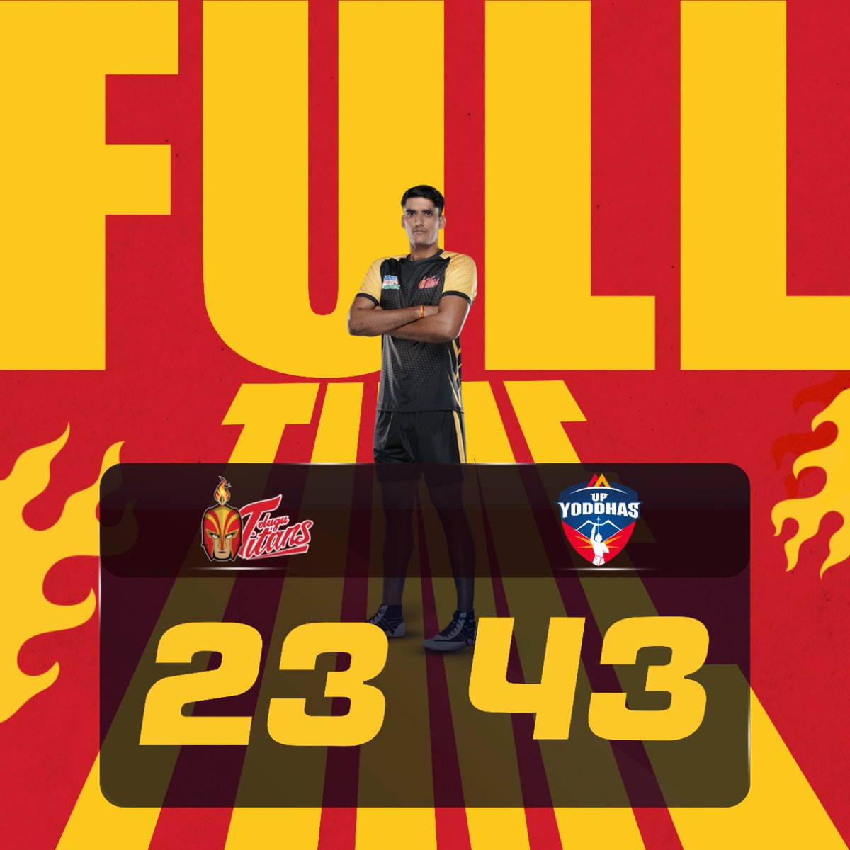 Telugu_Titans's tweet photo. Full time.
#vivoProKabaddi #TeluguTitans #IdiAataKaaduVetaa #MatchDay #WeRiseAgain #TTvsUP #Kabaddi #KabaddiIndia https://t.co/QDL3sLMAXw