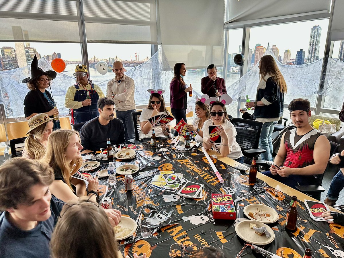 NYUGSOMpathres's tweet photo. Also, can we take a moment to appreciate the wonderful decoration for the occasion? Made possible by our always diligent program coordinators Jenn &amp; Remy and research project associate Giselle, referencing a classic nursery rhyme with their costumes🐁 https://t.co/Ac6sgDYkvC