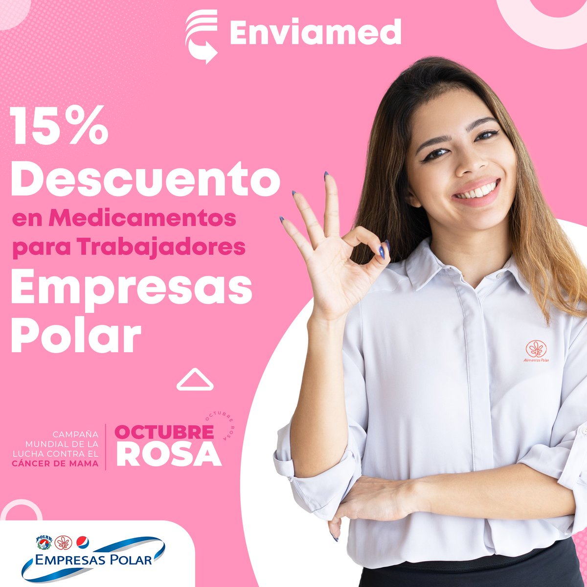enviamedvzla's tweet photo. Si eres trabajador de Empresas Polar recibes un 15% de descuento en Medicamentos en todas las compras de contado que realicen en Farmacias Enviamed.
Solo identifícate como trabajador de @empresaspolar presentando tu carnet para recibirlo.
#Enviamed #EmpresasPolar #Convenios https://t.co/axmT82ILKe