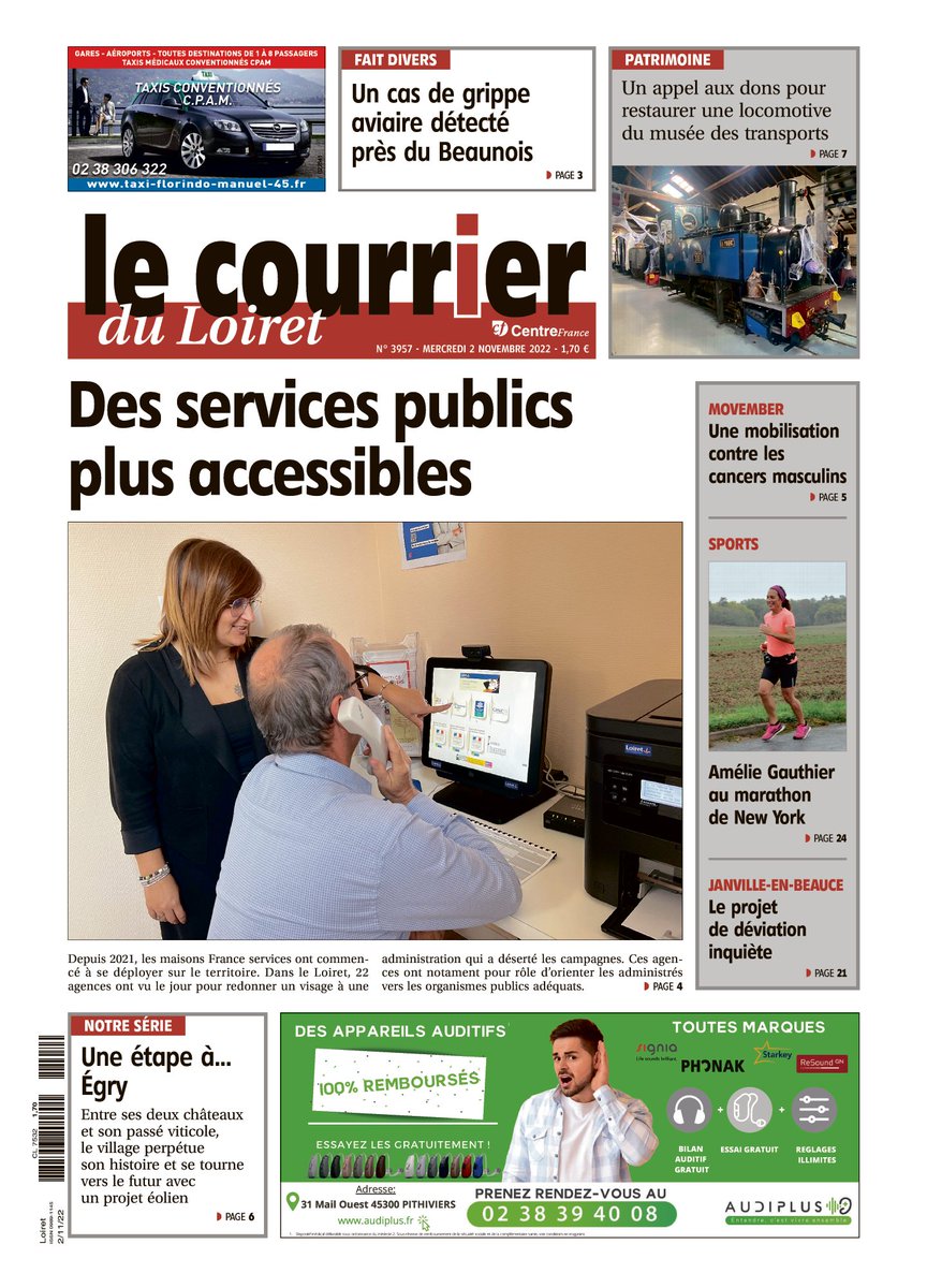 🔴À la Une cette semaine du <a href="/courrier_loiret/">Le Courrier du Loiret</a> :

L'heure du retour des services publics en campagnes a-t-il sonné ? Le Courrier a tenté de décrypter les différentes actions menées par les maisons France services dans le Nord-Loiret.
Plus de détails dans notre prochaine édition !🗞️