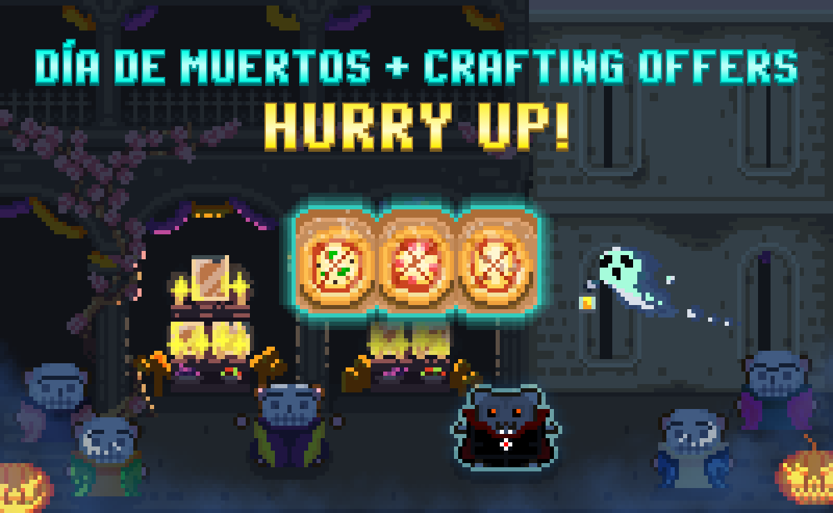 rollercoin_com's tweet photo. Hey Rollers!
In the midst of our loud holiday, you may not even notice how time is passing🍃⏳

Our events are coming to an end soon, so don’t miss a chance to grab rewards from Día de Muertos💀🌺 and craft brand-new miners from our Crafting Offers⚙️

Your Pepperoni is waiting!🍕 https://t.co/I79aGAv3BT