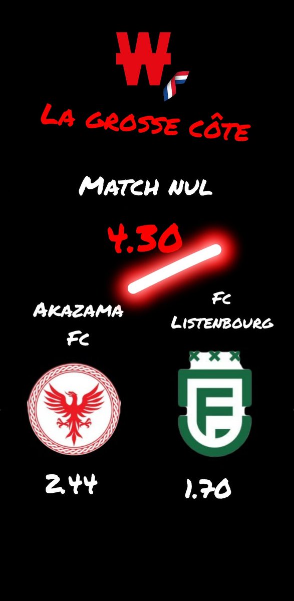 WinamaxLbrg's tweet photo. Les côtes sont ouvertes pour le choc de ce weekend ! 🇲🇨
@akazamakfcfra VS @FCListenbourg_ 👀👀⚜️🇲🇨 https://t.co/PCASIQYN7g
