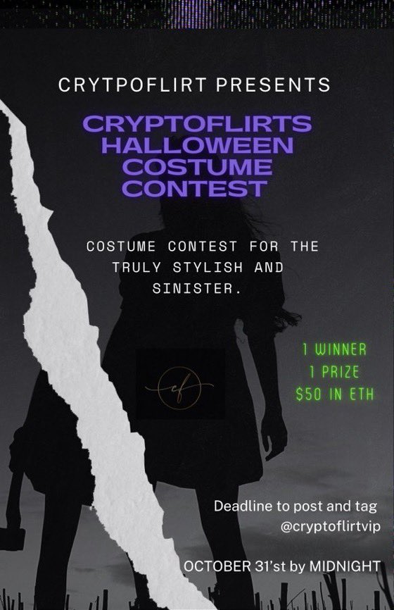 cryptoflirtVIP's tweet image. These are some submissions for 50$ ETH WINNER.  You all have until tonight to post and tag us @cryptoflirtVIP    Winner chosen tomorrow 🤑#Halloween #HalloweenGiveaway #nft #NFTGiveaway #NFTCommunity