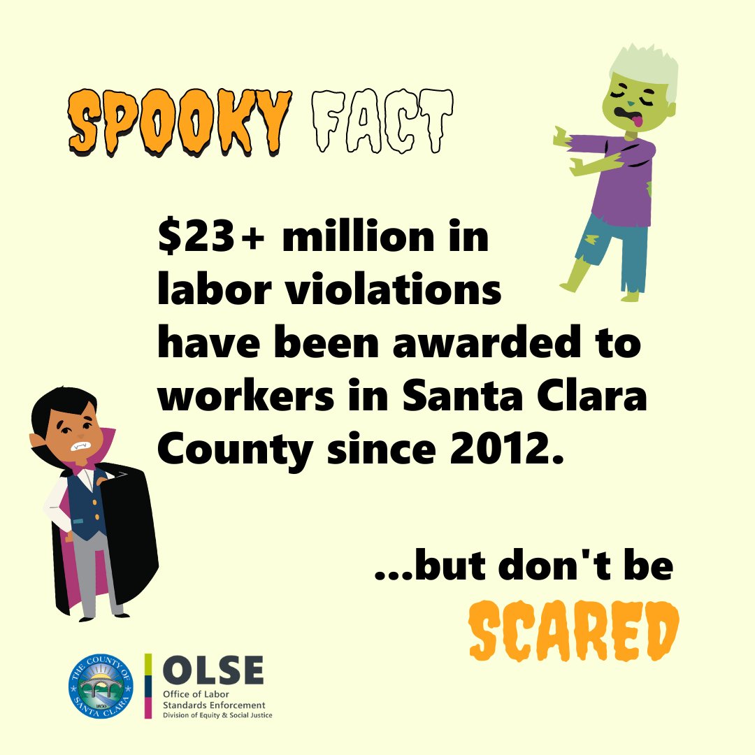 SCCFairWrkplace's tweet photo. Don't be 🏚 haunted by that lingering labor question. Call the Advice Line at 1-866-870-7725 with your questions! We won't 👻 ghost 👻 you. 

To all who celebrate - Have a 🧛‍♀️Fang-tastic Halloween from @SCCFairWrkplace! 🎃🕸💀 https://t.co/Yyrugbn3oS