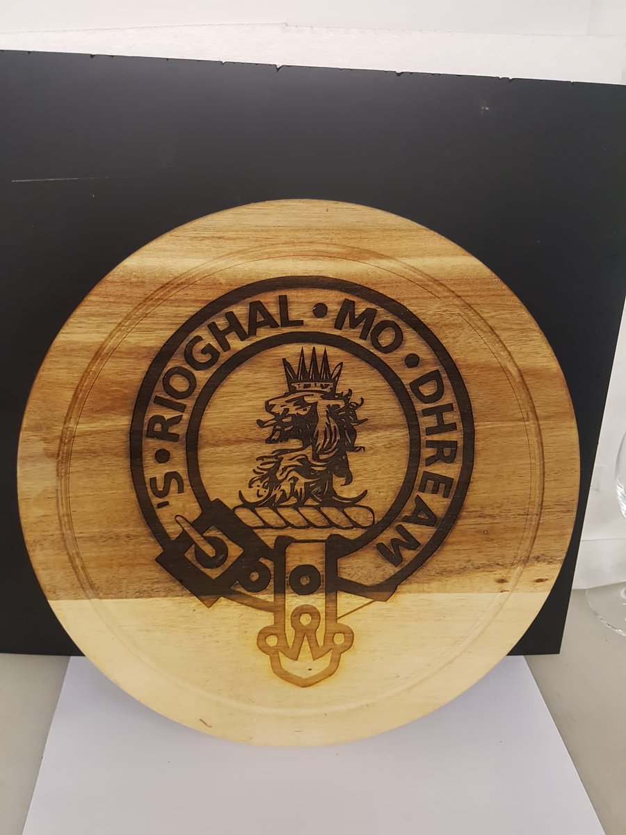 signsofperth's tweet image. A commission to produce this board with the Clan Gregor family Crest. Set out in our design software and laser engraved. “Royal is our Race” signs-and-designs.co.uk