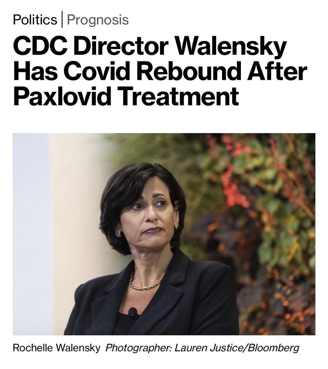 Breaking news: @CDCDirector Walensky has a rebound case of covid following a course of Paxlovid, thus earning her a place in the 2% along with Fauci and Biden