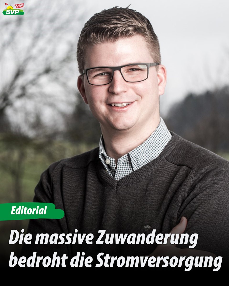 Die masslose Zuwanderung bringt die Schweizer Umwelt und Infrastruktur an ihre Belastungsgrenze, führt zu enormem Dichtestress und ist der Hauptgrund der drohenden Strommangellage.

Edito von Nationalrat Mike Egger 👉🏻 svp.ch/aktuell/partei…