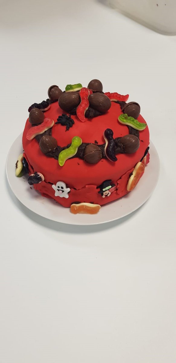 CareShopUK's tweet photo. We are celebrating Halloween today at Care Shop. We have a few things going on - a quiz, fancy dress, tarot reading and a bake off. here is a selection of cakes made by Care shop staff- Cairran O'Shea, Debbie Pennell, Niall Parkinson and Monkia Zielinska. They tasted as good! https://t.co/Y8Hbi9xkKB