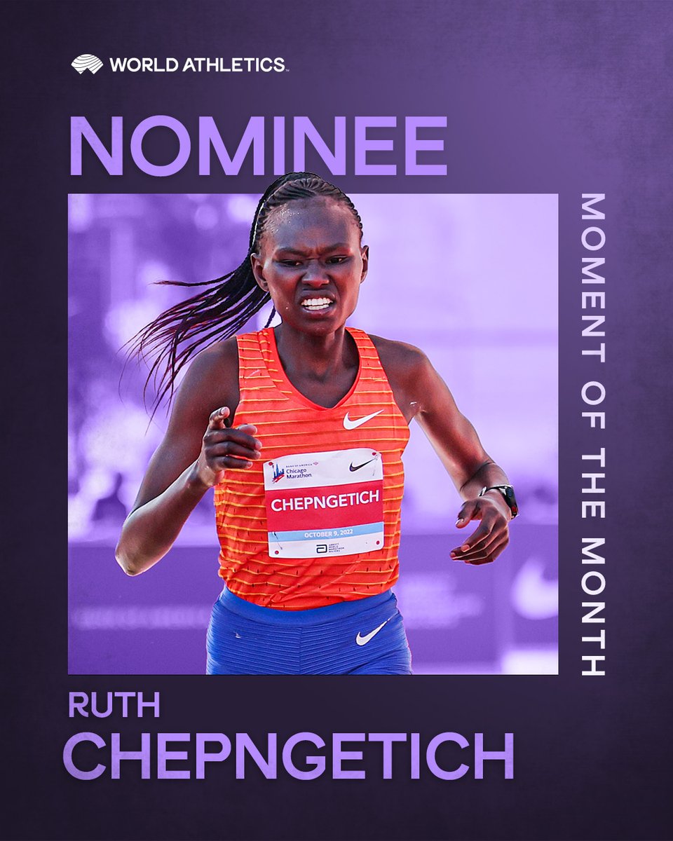 🔄Retweet to vote for Ruth Chepngetich's 🇰🇪 <a href="/ChiMarathon/">Chicago Marathon</a> in 2:14:18, the second fastest time ever recorded 👏