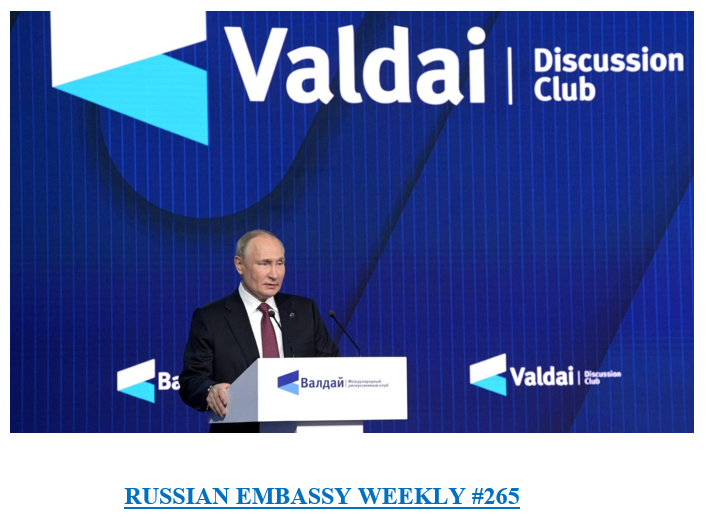 RusEmbUSA's tweet photo. ⚡️Enjoy the 2️⃣6️⃣5️⃣nd #RussianEmbassyWeekly⚡️
🔗Read in full: https://t.co/Q1PsEsADPo https://t.co/Zh5ciCSYJx