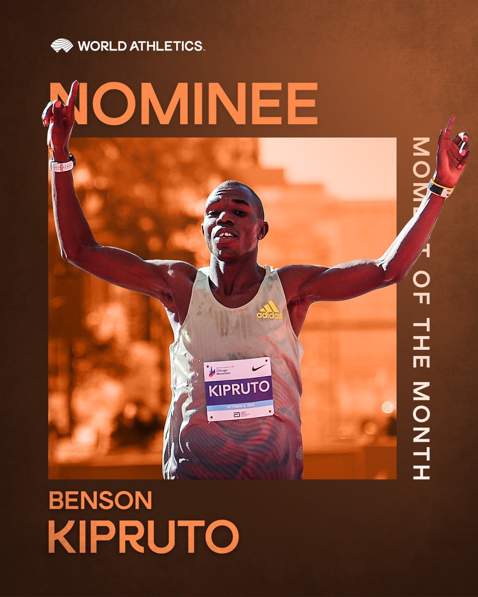 🔄Retweet to vote for Benson Kipruto's 🇰🇪 <a href="/ChiMarathon/">Chicago Marathon</a> win in a 2:04:24 PB 🙌