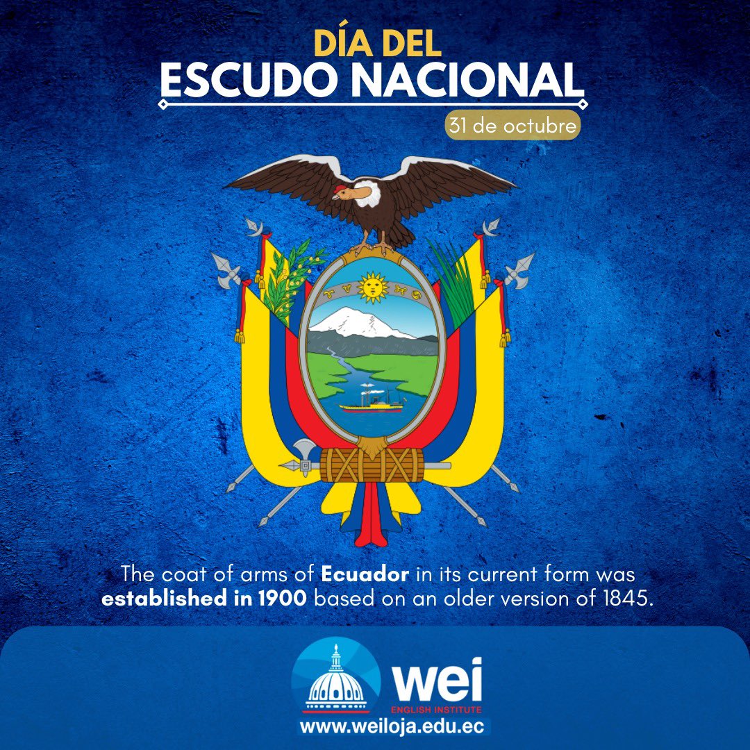 weiloja's tweet photo. Hoy conmemoramos el Día del Escudo Nacional, símbolo patrio que enaltece nuestra diversidad e identidad.

¡Viva el Ecuador! 🇪🇨
#DíaDelEscudoNacional #lojaec #ecuador https://t.co/JBYyL0MZuH