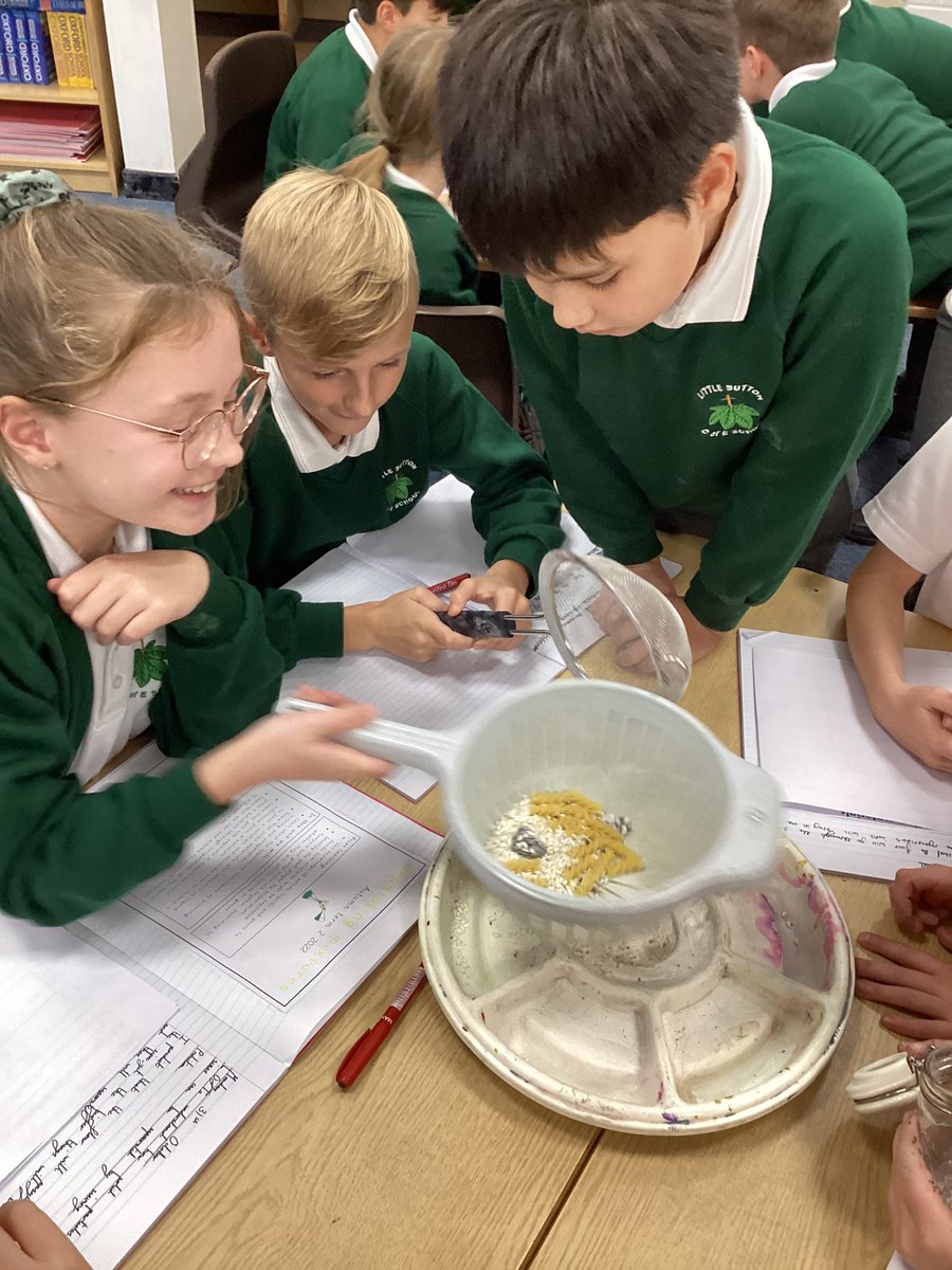 LittleSuttonCoE's tweet photo. Today, Y5 completed a science experiment as part of our new topic separating mixtures. The children learned about separating techniques and investigated separating mixtures using sieves. 🧪🧫 #sciencebug #science https://t.co/odSIEr0pcE