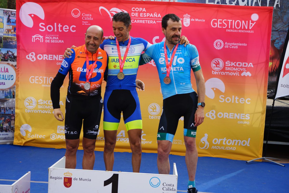 idemticos's tweet photo. #CopaEspañaAdaptado. Doble podio en MC3 para el embajador de Idemticos Alejandro Montero en la prueba final de la Copa de España y título para Gonzalo García Abella en MT1: https://t.co/7CNozKWqfm.
#Idemticos #CiclismoInclusivo #CiclismoParaTodos https://t.co/VVI5ytahHY