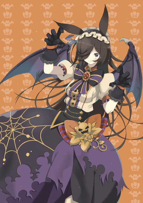折角なのでいつかに描いたハロウィンライスを再掲します#ウマ娘 #ライスシャワー 