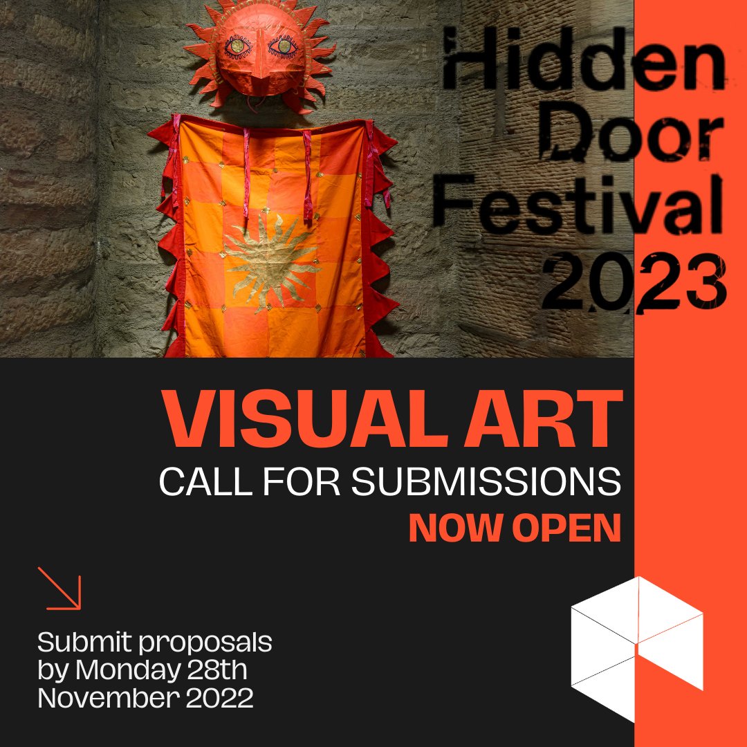 🚨 Visual Artists! 🚨

Hidden Door returns in 2023 to a secret new venue in Edinburgh and we're now inviting artists to be part of our programme.

We're inviting pre-existing 2D / 3D pieces, plus work from new graduates.

Deadline 28 Nov: hiddendoorarts.org/visual-art-cal…

#HiddenDoor