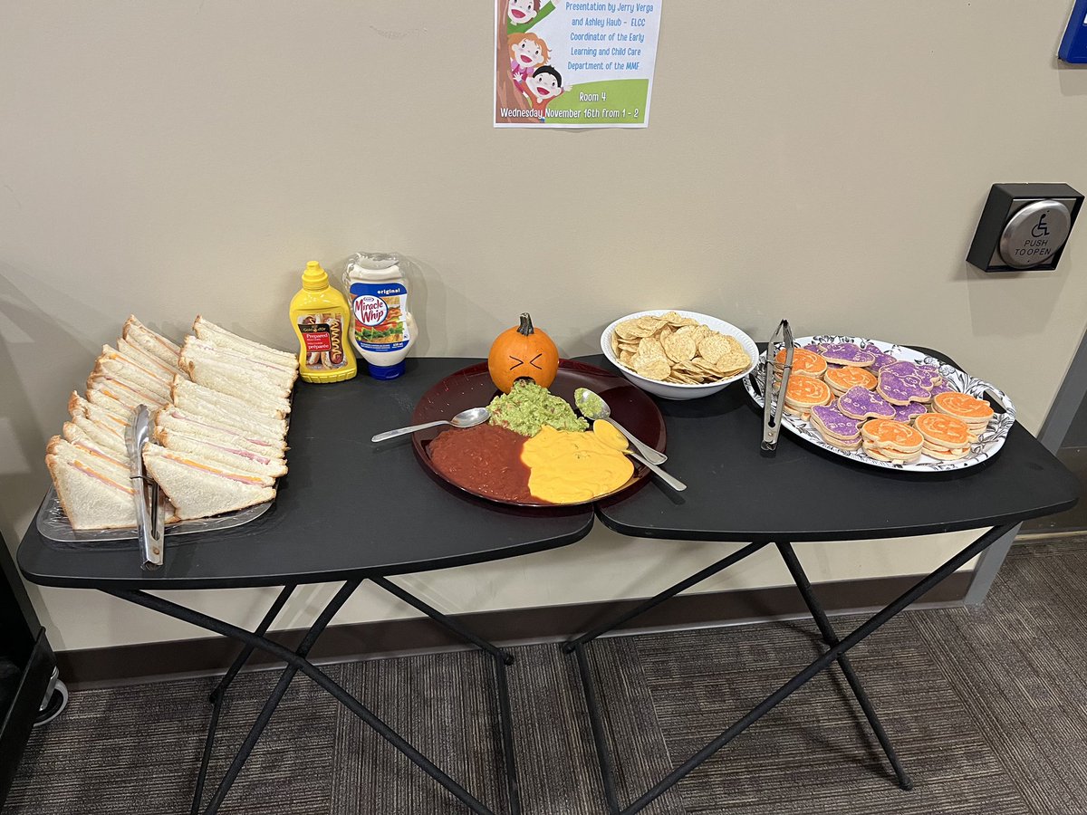 PrairieHope_BSD's tweet photo. Don’t be scared to come to school today! Tricksters have had some fun with the bulletin board and the snack cart, but the real treat would be working with YOU in our classrooms! 
🎃 👻 
#HappyHalloween #WeChooseHope #BSDSchools #bdnmb https://t.co/iaQ9TXbtfu