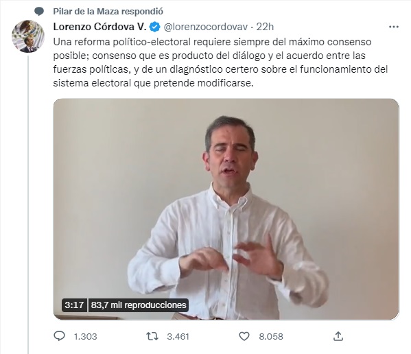 Un <a href="/INEMexico/">@INEMexico</a> que solo busca consenso en la opinión de extranjeros y diálogo con fuerzas políticas, olvidándose de la voluntad del PUEBLO y su derecho a la CONSULTA CIUDADANA, no tiene ninguna razón de ser. <a href="/lorenzocordovav/">Lorenzo Córdova V.</a> 

#ReformaElectoralYA 👊🇲🇽