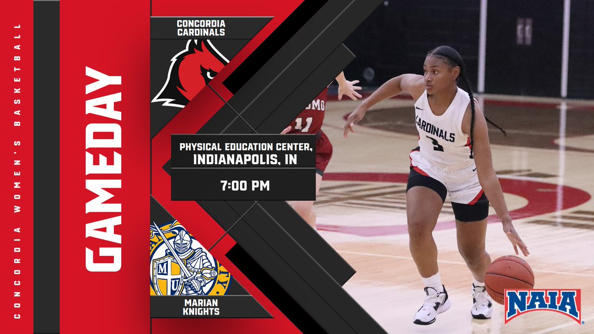 🏀GAMEDAY🏀

<a href="/concordiawbb/">Concordia University WBB</a> heads to Indiana for their first road contest of the season against the 7th-ranked Marian Knights!

⏰ 7pm
🆚 Marian
📍 Indianapolis, IN
📹 bit.ly/3smNC0K

#GoCards