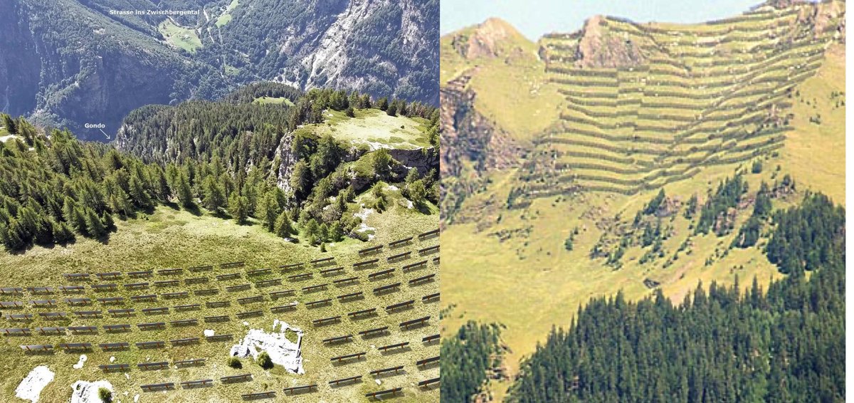 Echt jetzt: sieht jemand einen Unterschied zwischen Solarkraftwerk und Lawinenverbauung? Das eine soll eine Verschandelung der Landschaft sein, das andere eine Jahrhundertleistung? #solar