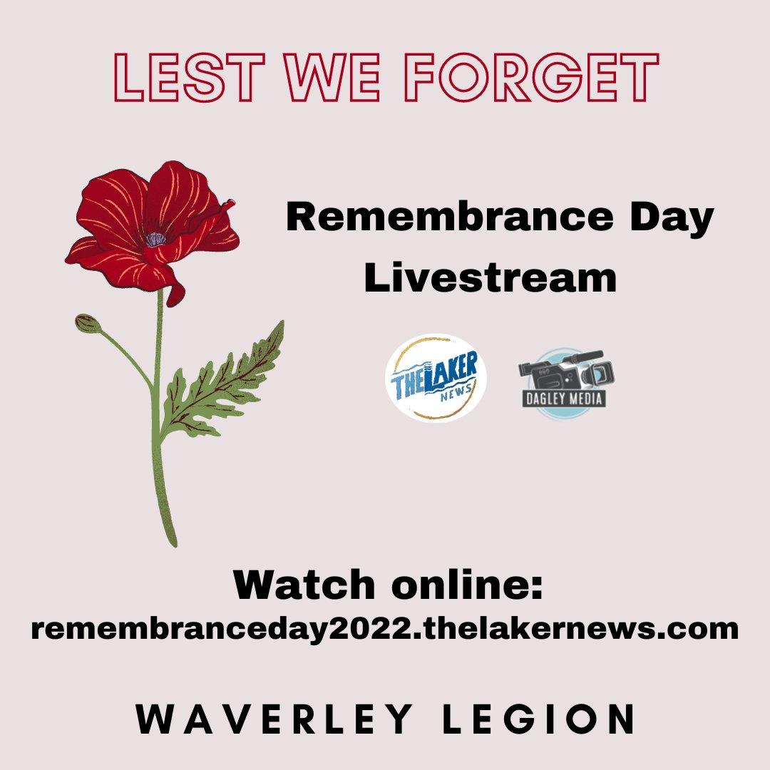 We will be doing the #RemembranceDay livestream from the #WaverleyNS Legion on Nov. 11. Our coverage will start shortly before the service does. Here's how to tune in to watch it: #FallRiverNS <a href="/DagleyMedia/">Dagley Media</a>
