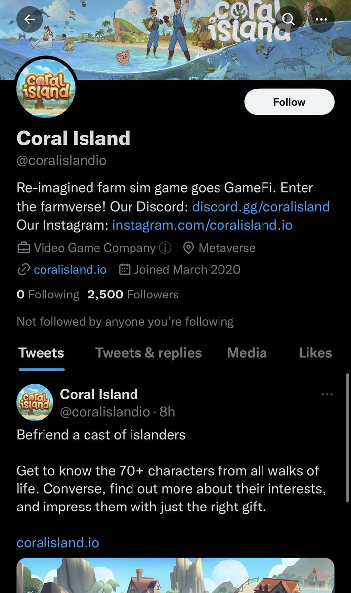 Hey folks, this is not us. @coralislandgame is the only Coral Island game twitter page. We are not an NFT game and the page below has no affiliation to Coral Island. Thank you!