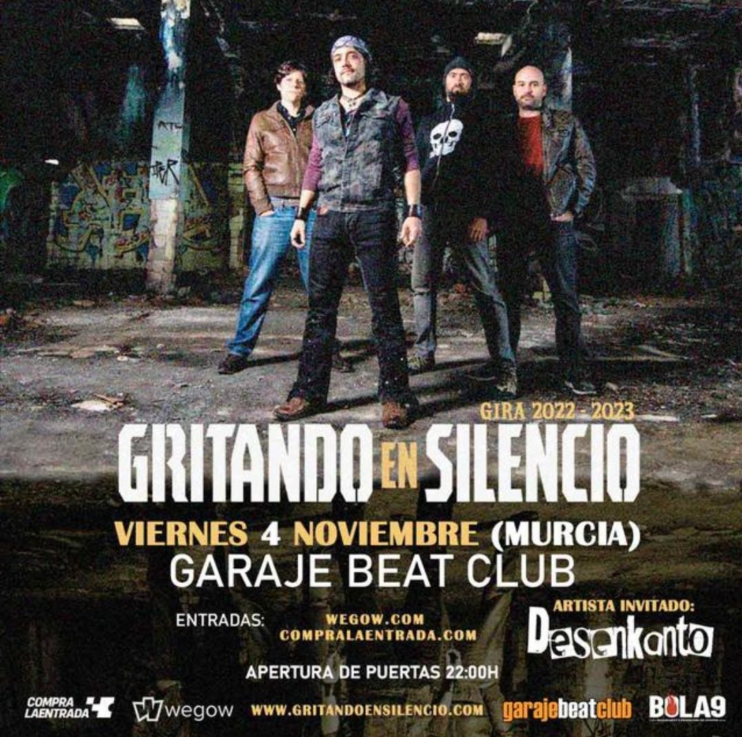 Este Viernes estaremos dándolo todo en la <a href="/garajebeatclub/">Garaje Beat Club</a> junto a <a href="/Los_Gritando/">Gritando en Silencio</a>. También será la despedida de nuestro amigo y batera Jota, así que, no faltéis Cierrabares!! 😎🤟🏼🍻